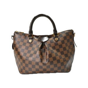 Louis Vuitton Siena handbag shoulder bag Damier Ebene Brown leather